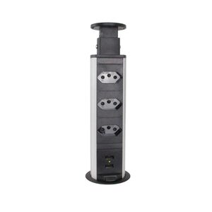 Torre Plug-Up 3T 2 Usb 110-250V 16A Preta Hafele